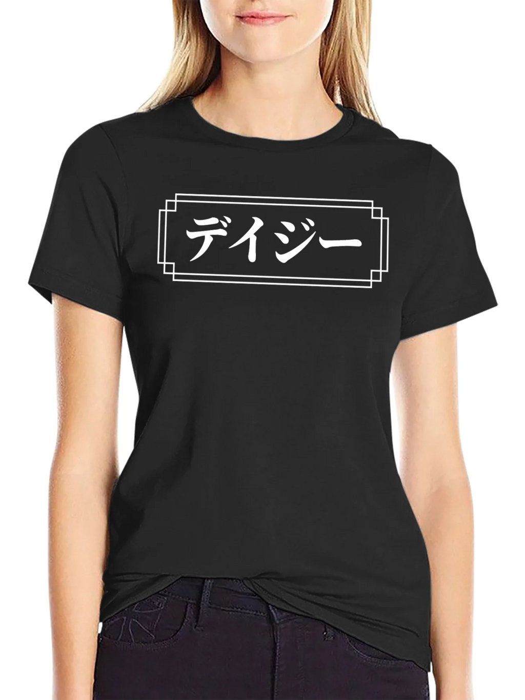 Japanese Daisy T-Shirt - Black Graphic Tee