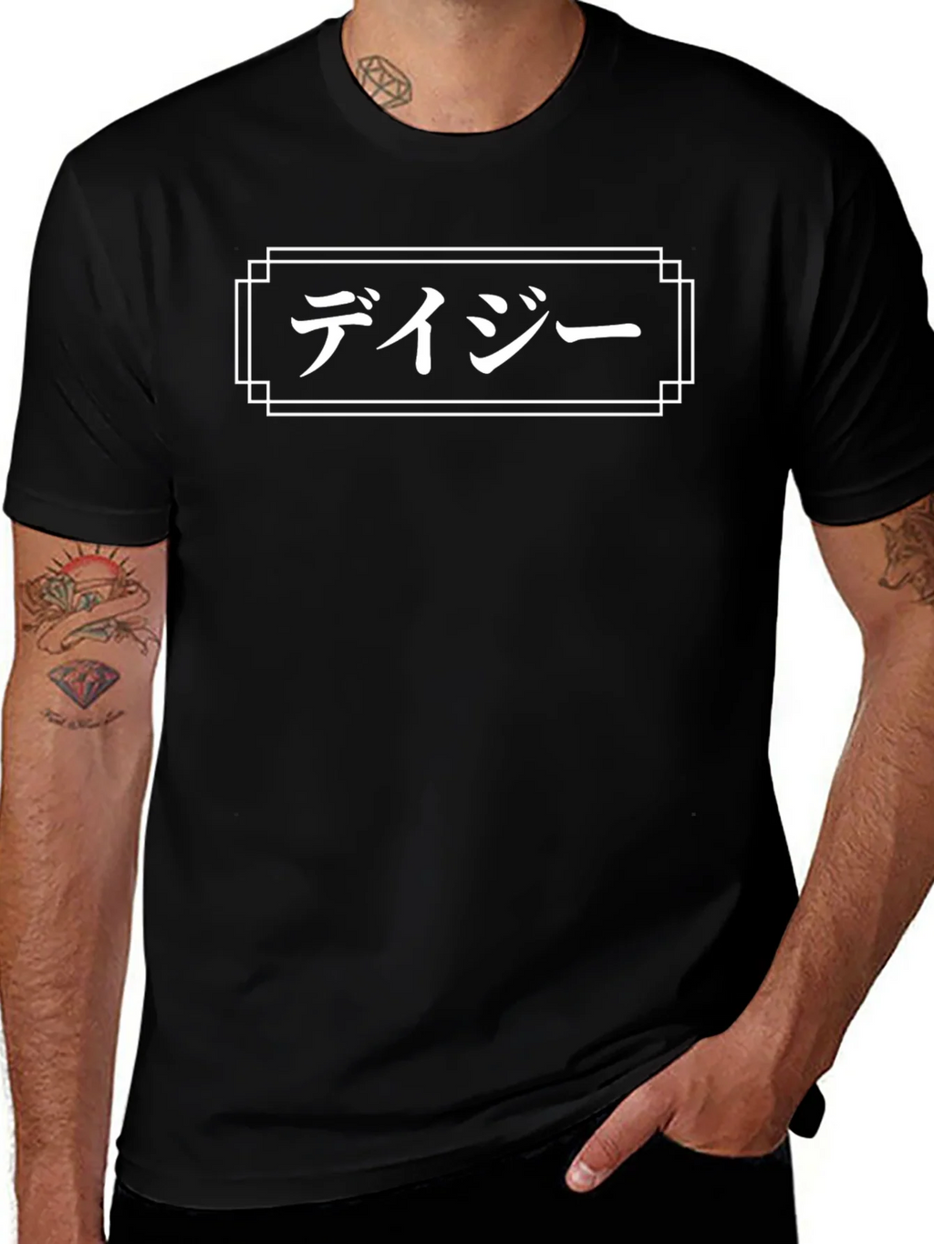 Japanese Daisy T-Shirt - Black Graphic Tee