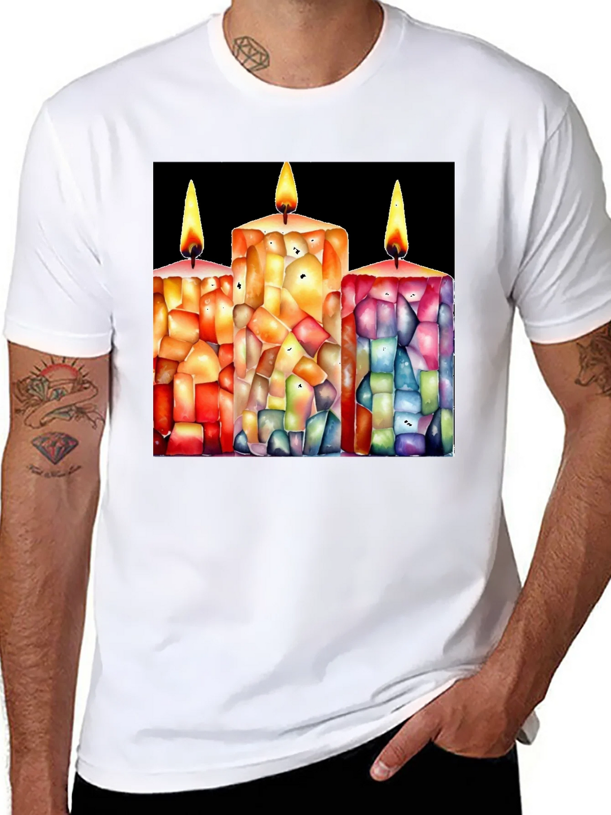 Candle Art Black T-Shirt