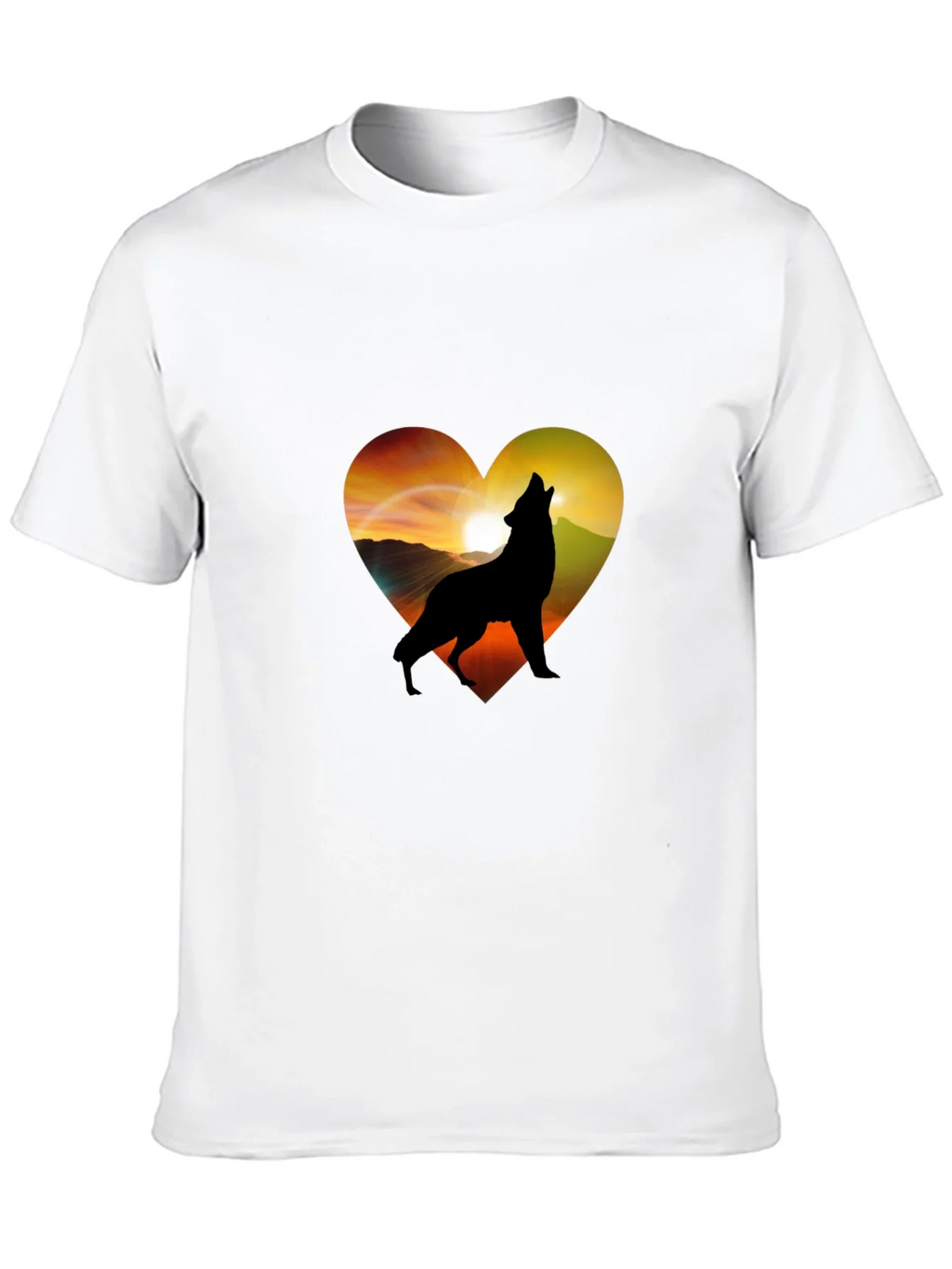 Wolf Heart Graphic T-Shirt - Mens Black Tee