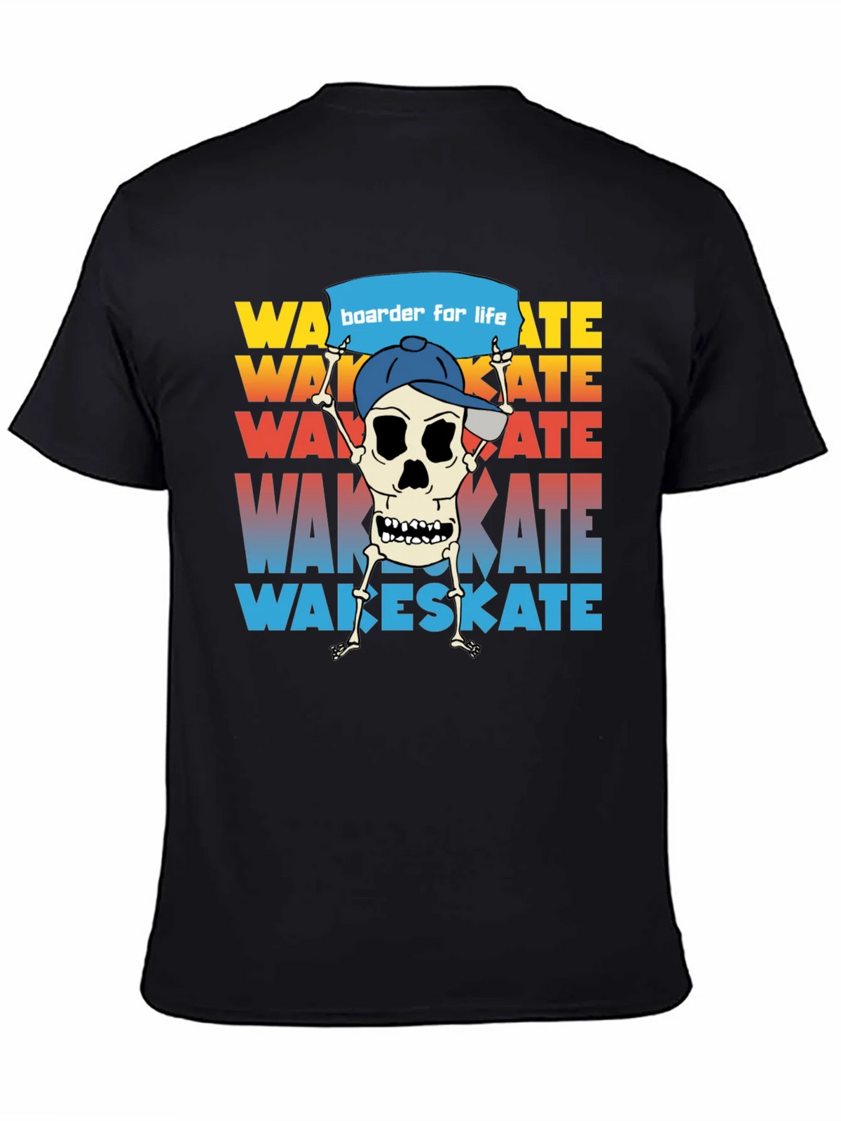Wake Skate Skeleton Graphic T-Shirt