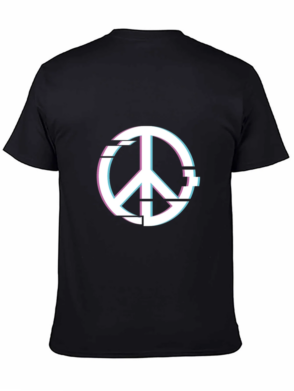 Peace Glitch Graphic Tee - Trendy Streetwear