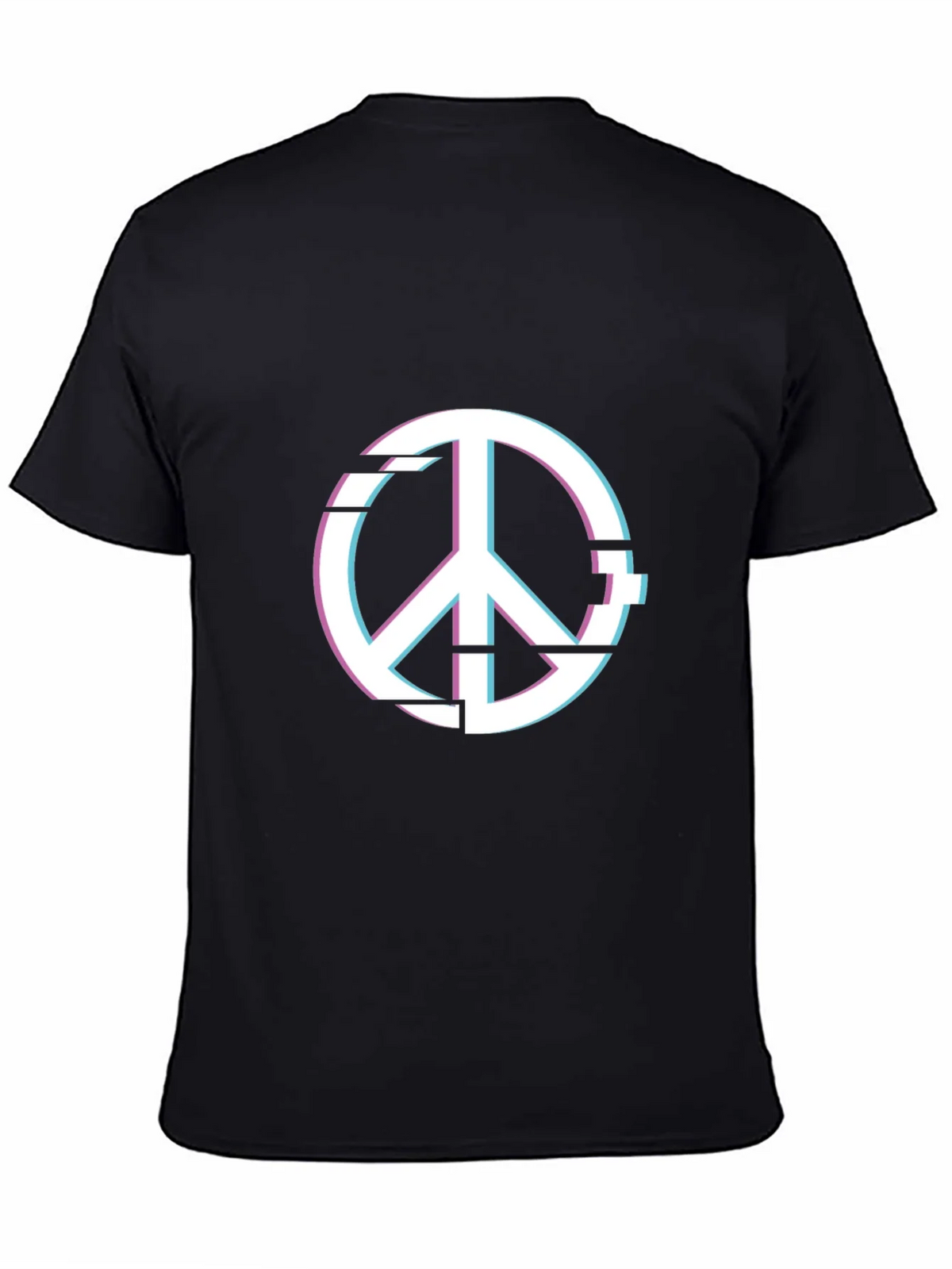 Peace Glitch Graphic Tee - Trendy Streetwear