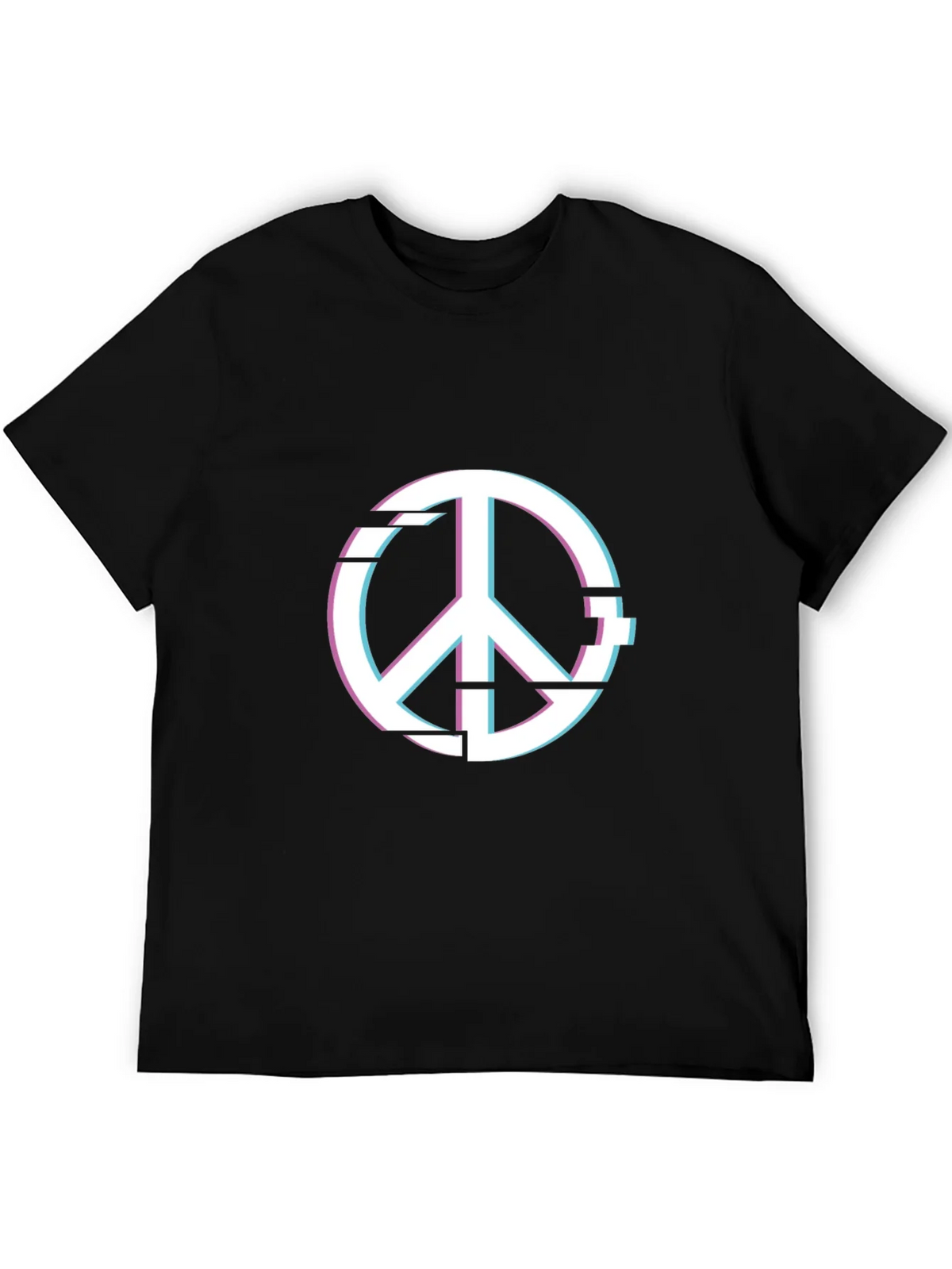 Peace Glitch Graphic Tee - Trendy Streetwear