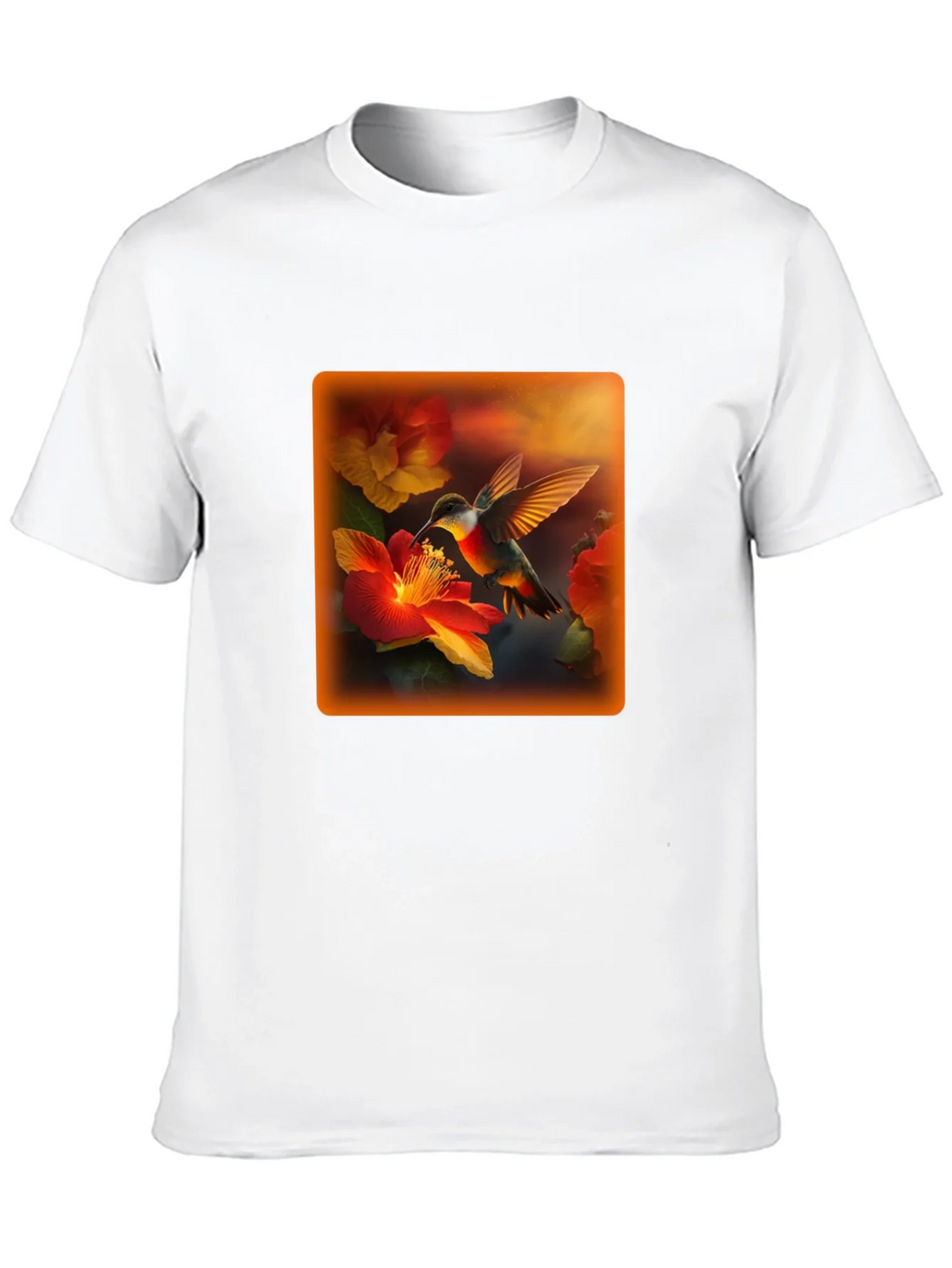 Hummingbird Floral Graphic Tee - Black