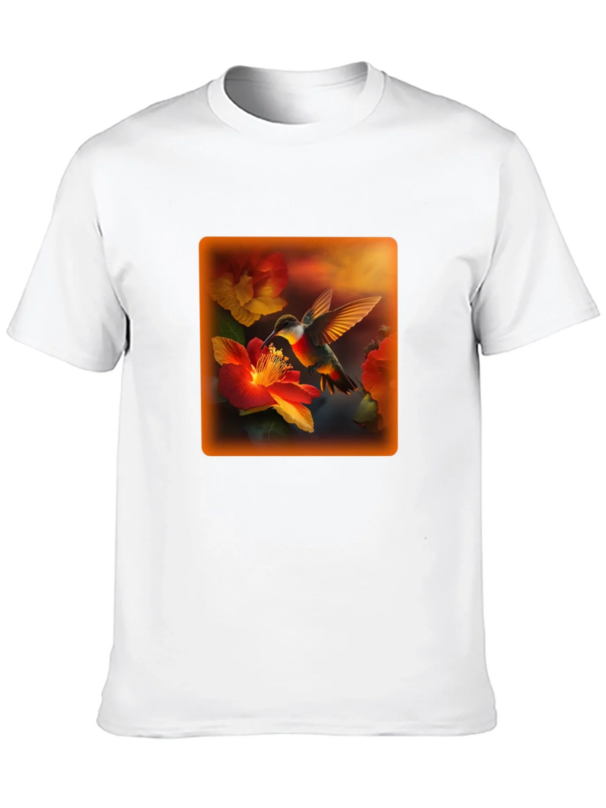 Hummingbird Floral Graphic Tee - Black
