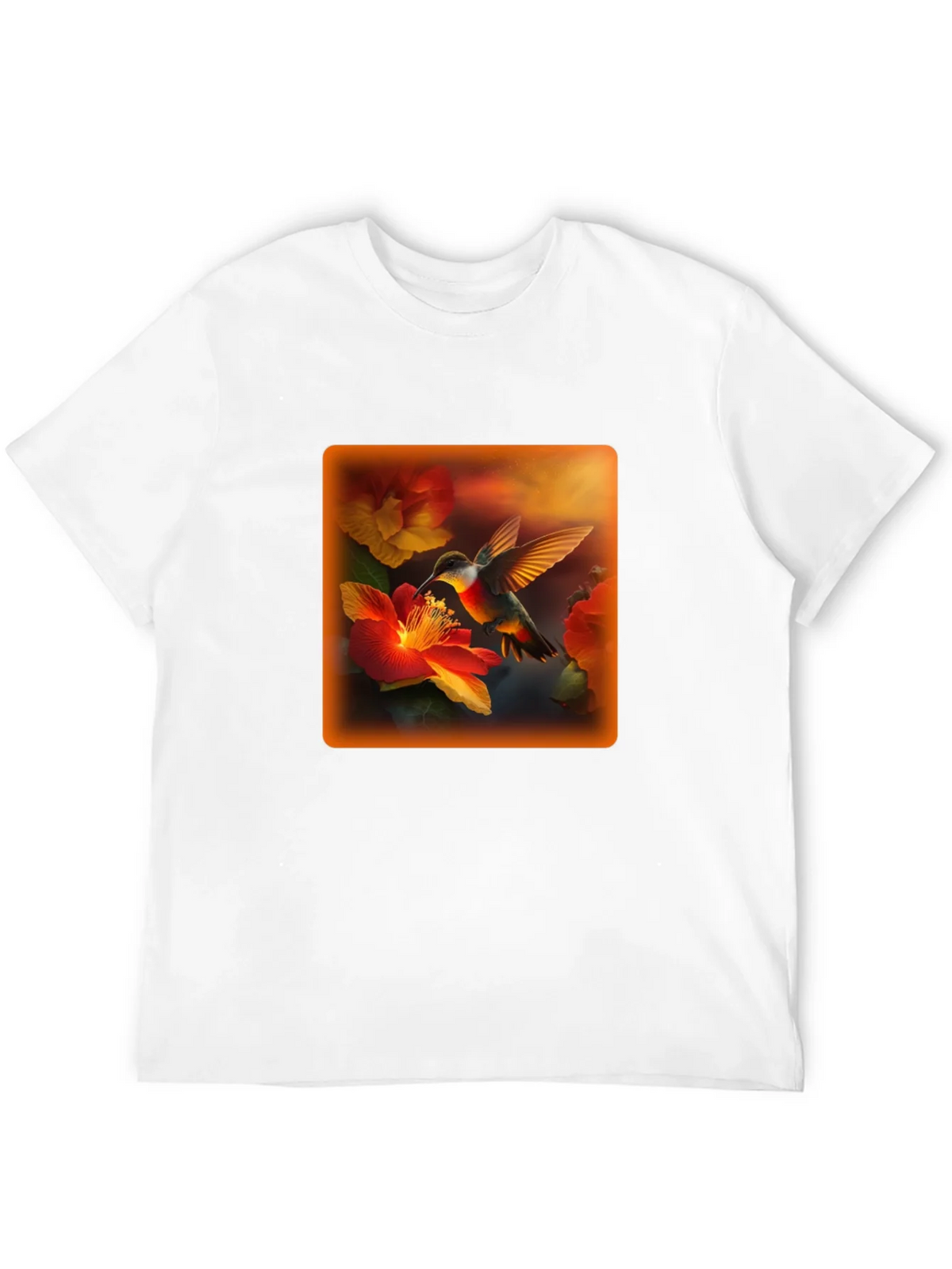 Hummingbird Floral Graphic Tee - Black
